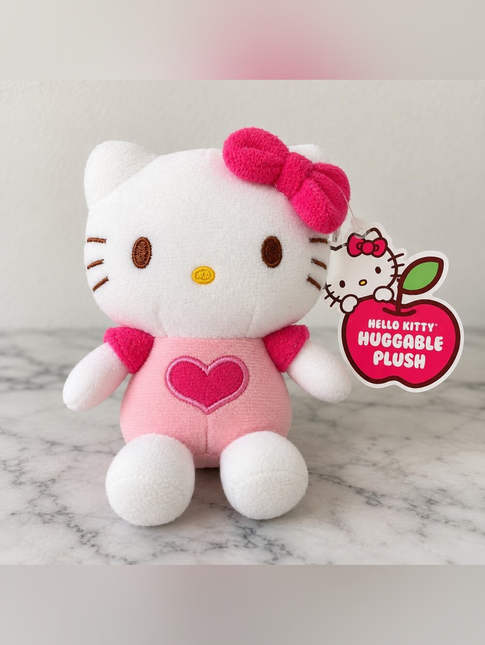 2013 Hello Kitty Huggable Plush Pink Heart Sanrio Nakajima NWT Kawaii Mini